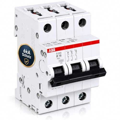 ABB S203-B16 Leitungsschutzschalter System pro M compact® Drehstrom (3P), Charakteristik B bis 16A, 6kA Kurzschlussfestigkeit