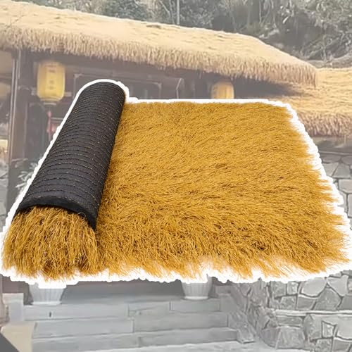 Techo de paja artificial para jardín, patio, sombrilla, valla, playa, Navidad, mexicano, techo de paja sintética, cubierta de heno falso, hierba ciega de pato, tipo alfombra, rollo de césped