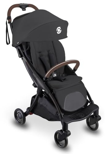 GLOBBER STROLL LITE Kinderwagen – Baby Stroller bis 22 kg - Buggy klein zusammenklappbar - Reisebuggy mit Sonnenschutz – Kinder von 0-4 Jahre - Schwarz
