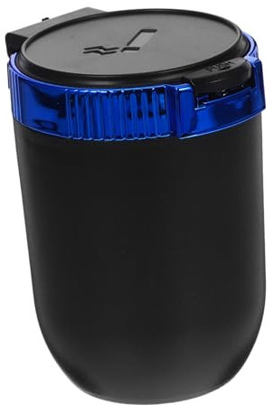 COSMEVIVI Cendrier De Voiture Couvercle Acier Inoxydable Et Abs, Poubelle Portable Compacte, Adapté Pour Voiture, Usage Quotidien, Intérieur Automobile
