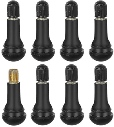 OHREN 8 Pezzi TR413 Valvole in Gomma, Valvola per Pneumatici, Valvola Auto, Valvole per Cerchioni, Snap-In Valvole in Gomma, per Auto e Moto (Nero)