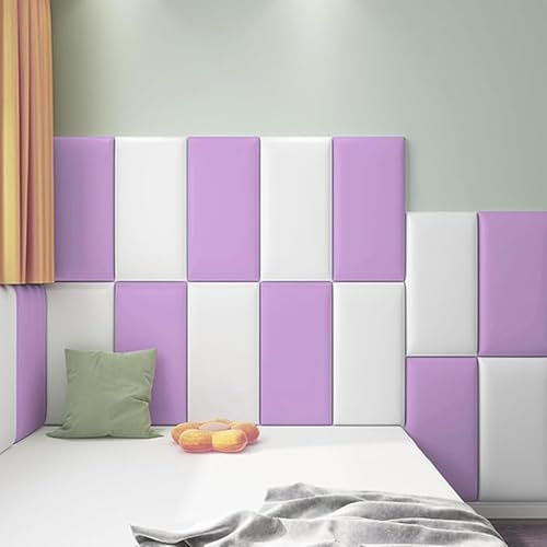 3D Selbstklebend Wandpaneele Gepolstert,PU Polsterpaneel Kinderzimmer Wandpolster,Kinder Sensorischer Wandpaneele,Wandschutz Wandkissen,Wandverkleidung,F,25x50cm 4pcs