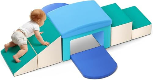 CUPCHID Struttura da arrampicata per bambini, blocchi da costruzione in schiuma Soft Play per bambini, mattoncini morbidi per arrampicata giganti, giocattolo da arrampicata per bambini da 1 a 3 anni