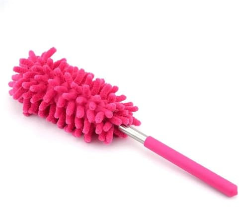 NihaoWXM Plumeau Télescopique Plumeau allongé en Acier Inoxydable, plumeau Chenille, plumeau télescopique Multifonctionnel for la Maison, plumeau 1 pièce(Rose Pink)