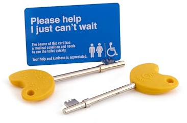 Yellow Disabled Key (2 Pack) with-1 Card – with Just Can't Wait' Card