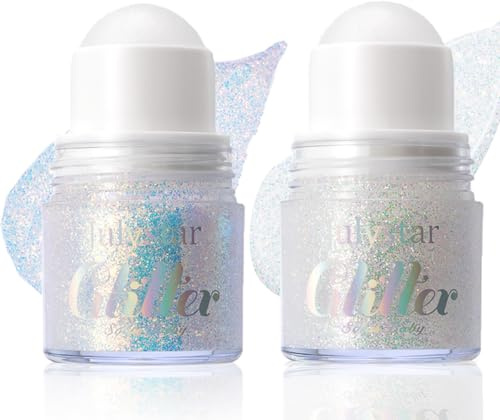 Baorder Lot de 2 gels à paillettes pour le visage et les cheveux - Gel holographique à couleur changeante sous la lumière - Paillettes sirènes - Pour festival, fête, rave