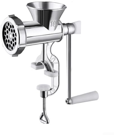 Moulin à manivelle en métal et farce à saucisses pour les tâches de transformation des aliments, y compris les saucisses, pour ail, chili, viande hachée (L)