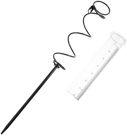 HOODANCOS Pluviometro da Giardino in Ferro Artistico con Tubo in Vetro Trasparente Misuratore di Pioggia Esterno Resistente alle Intemperie per Cortile e Prato Decorazione per Piante con