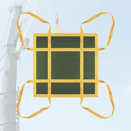 Lastenhebenetz aus Segeltuch – Tragfähigkeit 1,2 Tonnen, Hebe- und Kran-Palettennetz mit verstärkten Griffen for den Baubereich(120x120cm)