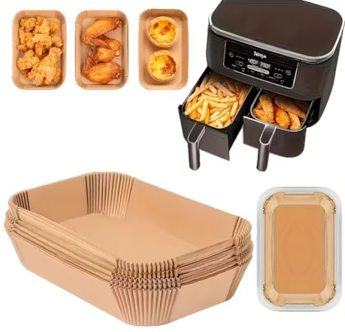 168 feuilles de papier sulfurisé antiadhésif compatibles avec les friteuses à air Ninja Dual Air Fryer - Papier sulfurisé jetable résistant à la graisse et à l'eau, compatible avec les modèles Ninja A