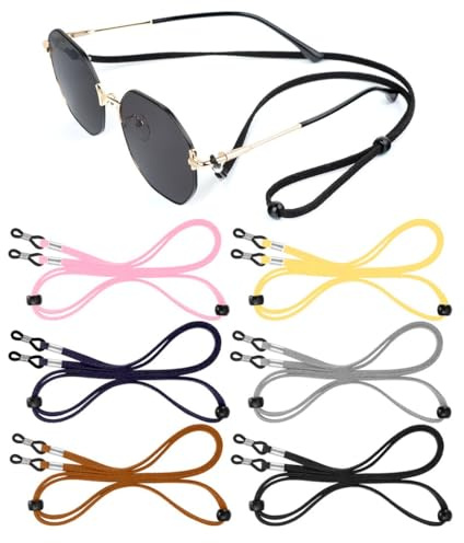 ZUWIJEQ 6 Pcs Cordon Gafas, Cordon Gafas Hombre, Cordón Para Gafas, Cuerda Gafas De Sol, Sujeta Gafas, Cadena Gafas Mujer, Cadenas De Gafas Ajustable Para Hombre, Mujer y Niño(Multicolor)