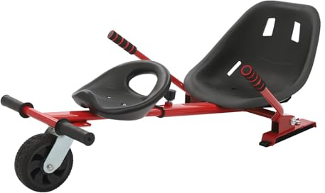 Hoverboard Sitz, Hoverboard mit Sitz verstellbarer, Doppel-Personen-Balance-Roller, Verstellbarer Balancier-Roller für 6,5-10 Zoll, Universal Gokart-Zubehör für Kinder und Erwachsene (Rot)