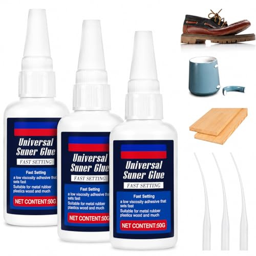 High Strength Oily Glue, 3PCS Superglue All Purpose, Ultra Strong Welding Superglue - Fast Repair Strong Glue Quick Drying for Metal, Plastic, Wood, Glass, Jade, Leather, Ceramic (Blue)