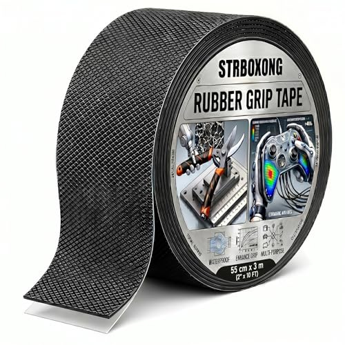 STRBOXONG Ruban Antidérapant Autocollant 50 mm x 3m, Bande Caoutchouc Adhésive Large pour Escalier, Terrasse, Deck Extérieur, Main Courante, Appareil de Fitness et Machine