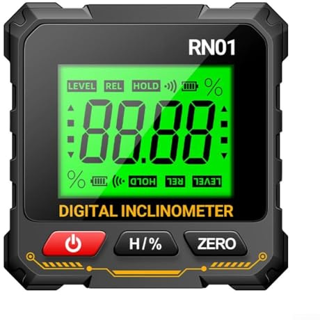 Digital vinkelmätare med för RN01 magnetisk bas bakgrundsbelyst LCD 0,05° för snickerisåginstallationshyllor ramar träbearbetning