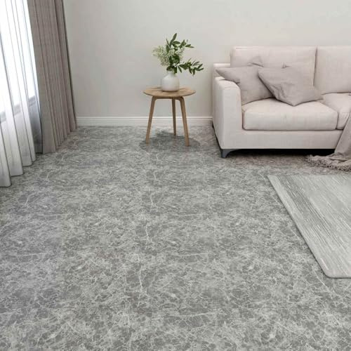 sephironlbb Planchas de suelo PVC gris autoadhesivas 5,11 m² 55 unidades cuadradas 30,5 x 30,5 cm para interior salón, dormitorio, cocina, fácil instalación y revestimiento de suelo duradero