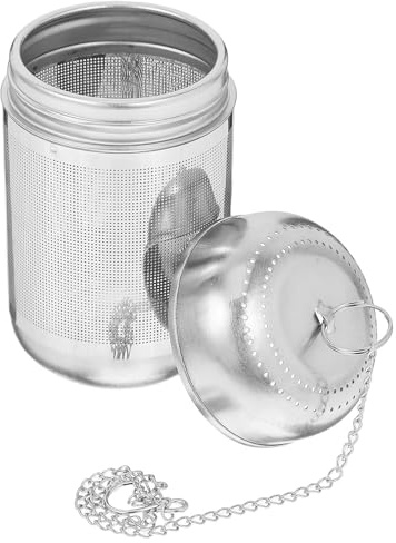 CHICAMPERA Colador de Especias de Acero Inoxidable Malla Fina y Cadena para Infusor de Té y Medicina China, Filtro Seguro y Multiusos para Cocina y Sopa