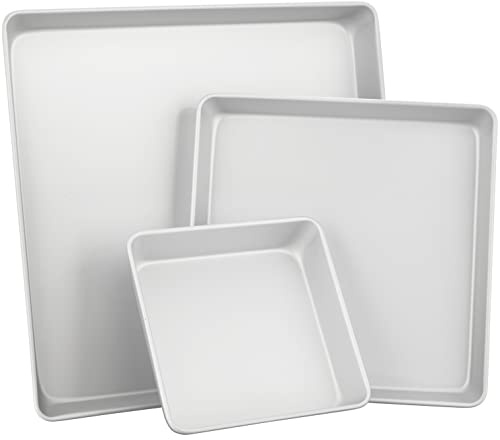 Wilton Performance Pans, Moule à Gâteau, Set 3 | Moule à Gâteau Carré, Répartition Uniforme de la Chaleur, Plaque à Gâteau, Moule à Tarte, Moule de Cuisson