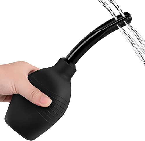 Udream 10oz Silicone Enema Bulb Kit for Men Women Comfortable Coffee Enema Kit for Constipation Anal Douche Nozzle 4.8' Tips (Comfortable Tip)