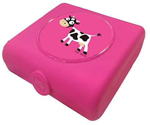 Carl Oscar Scatola per merenda per Bambini Lunchbox Box per Sandwich Privo di plastica e BPA - Perfetto per l‘Asilo, Scuola, in gita o in Viaggio, Rosa Fucsia, 14.5 x 13.8 x 5.3 cm