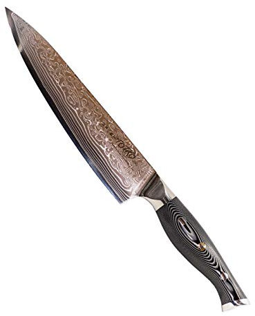 Totiko Japan Knives Cuchillo de cocina japonés profesional, CHEF DAMASCATO YOSHINAKA 20.5 CM - 8 INCH