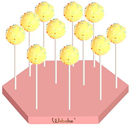 webake Alzata per lecca-lecca, esagonale, per 12 cake pop, colore oro rosa