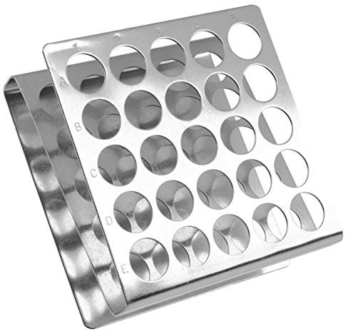 Reagenzglashalter, 25 Löcher Reagenzglasständer aus Edelstahl Z- Form Reagenzglasgestell Zentrifugenröhrchen Ständer Halter Reagenzglashalterung für Pädagogischen Werkzeug Laborzubehör Reagenzglas