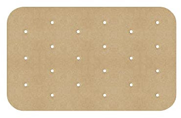 TopHomer Lot de 100 feuilles de papier sulfurisé perforé rectangulaire non blanchi pour friteuse à air comprimé, papier sulfurisé, micro-ondes, four - Marron - 14 x 20,5 cm