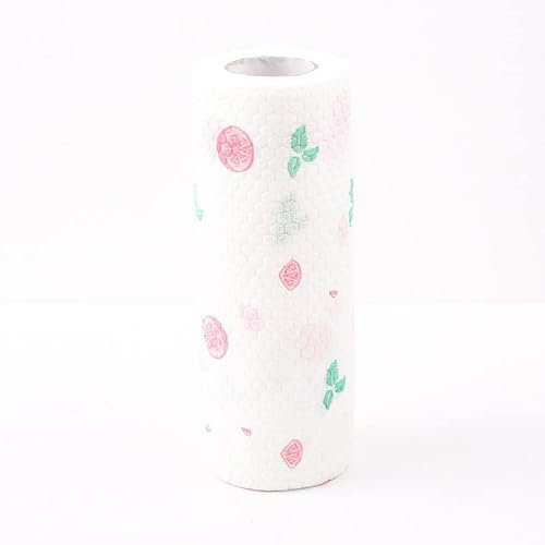 HUFFA 50 Pieces/rolls Kitchen Cleaning Dish Cloth Lazy Rag Scouring Pad Oil-free Disposable Dish Towel Non-woven Fabric Cleaning Rags (Color : B)