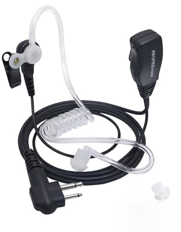 ProMaxPower Oreillette Talkie Walkie Compatible avec Motorola 2 Pin, Casques avec PTT Micro, Écouteurs avec Tube Acoustique Transparent pour Radios CP040 DP1400 GP68 GP88 GP300 CT150