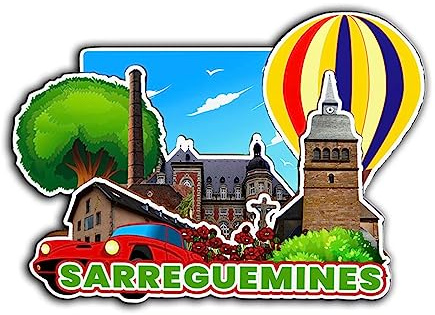 Sarreguemines Grand Est France Magnet Kühlschrankmagnet Holz 3D Sehenswürdigkeiten Reise Sammlerstück Souvenirs Dekoration handgefertigt -2955
