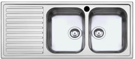 Fregadero con doble seno y escurridor izquierdo 116x50 cm - Samet SAXT3