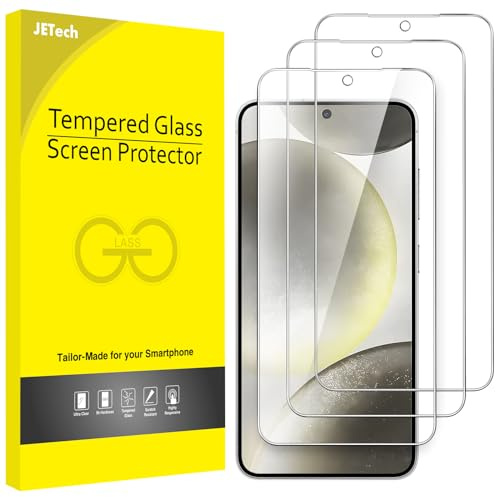 JETech Skärmskydd för Samsung Galaxy S24 5G 6,2-Tum, Härdat Glasfilm, Fingeravtryck ID Kompatibel, HD Klar, 3-Paket