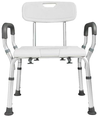 Toilettenstühle für Senioren mit Armlehne, Duschstuhl für Kranke Professionelle Pflege Höhenverstellbar, Nachtstuhl für Behinderte Wasserdichter Sturzsicherer rutschfest