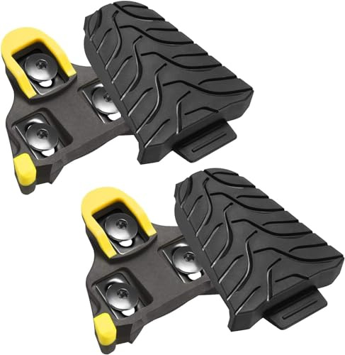 NAACOO Fahrrad Schuhplatten kompatibel mit Shimano SPD-SL-Pedalen/SM-SH10 SH11 SH12 Klickpedale Cleats, Indoor-Outdoor-Peleton-Spin-Fahrradpedale, Schuhcleats und Rennrad-Clips