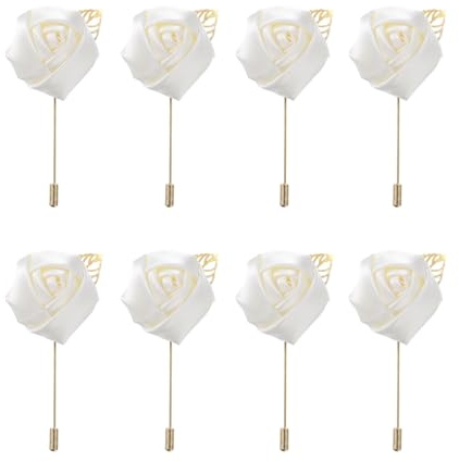 QUARKZMAN Herren Ansteckblumen Rosen Anstecknadeln für Hochzeit, Jubiläum, formelles Abendessen