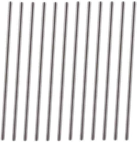 GBACHOOSE 12 Pcs M8 x 250mm Fully Threaded Rods, 304 Stainless Steel Right Hand Threads Rod Bar Studs, 1.5mm Thread Pitch for Anchor Bolts, Hangers, U-Bolts