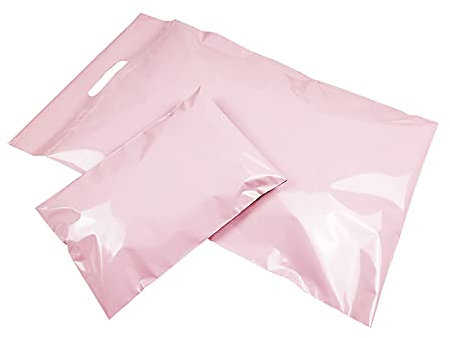 Versandtaschen,Versandbeutel 100 stücke Rosa Kunststoff Kurieraufbewahrungstasche Express-Taschen-Tasche Logistische Verschiffen Verpackungssäcke mit Griff Verdicken Poly-Mails(Color:30x41cmx7cm handl