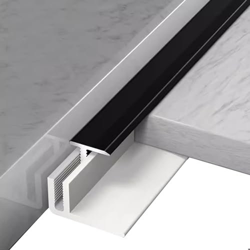 GTPBAO Übergangsprofil Abdeckleisten T-förmige Türschwelle für Holz Zu Fliesen/Boden und Tür, rutschfeste Bodenkantenleiste Aus Aluminiumlegierung, Schwarz, Breite 13,5mm(105cm/41.3 inch)