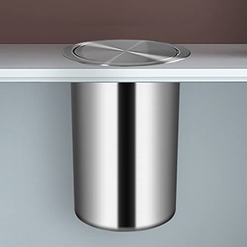 CHFYIJYHM Poubelle de Cuisine encastrée sur Plan de Travail, Poubelle en Acier Inoxydable avec Couvercle à Rabat pivotant équilibré, Poubelle cachée for Restaurant/Cuisine/Salle de Bain/de
