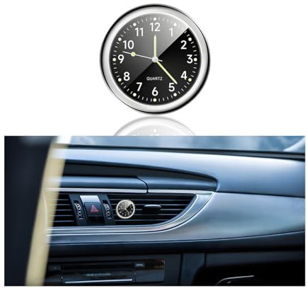 CGEAMDY Relojes De Auto, Relojes Para Coche, Pequeño Reloj Para Salpicadero Reloj De Coche, Relojes Coche Mini Reloj Luminoso, Para Salpicadero Universal Cualquier Coches, Decoración Coches(Negro)