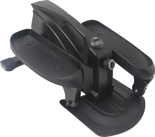 Worktrainer - Stepper - Abm. 61.5 x 43 x 28.5 cm - Mini crosstrainer - Sitzfahrrad - Fahrradtrainer - Mini-Heimtrainer - Schreibtischfahrrad - Verstellbarer Widerstand - Display - Schwarz