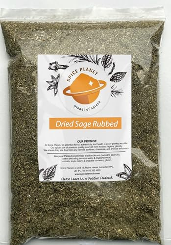 Sage Dried Rubbed (Moroccan) Premium Quality by Spice Planet® Free UK P&P 50g-1.9kg (90 Grams)