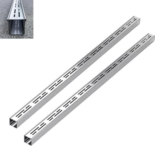 Canaletta Scolo Acqua Piovana 2 Pz, 3 Pz, 5 Pz, 7 Pz, Canale di Drenaggio in Acciaio Inossidabile per Esterni, di Drenaggio a Trincea Stretta per Impieghi Gravosi per Cortile, Filtro di Drenaggio(5pcs