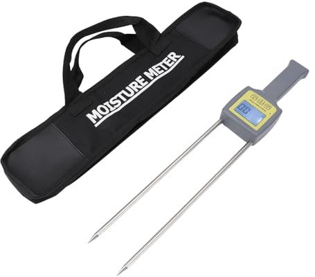 Tester di umidità per cereali, Tester di umidità con display LCD digitale, Misuratore di umidità per cereali digitale portatile Igrometro per cereali per grano, mais, riso,