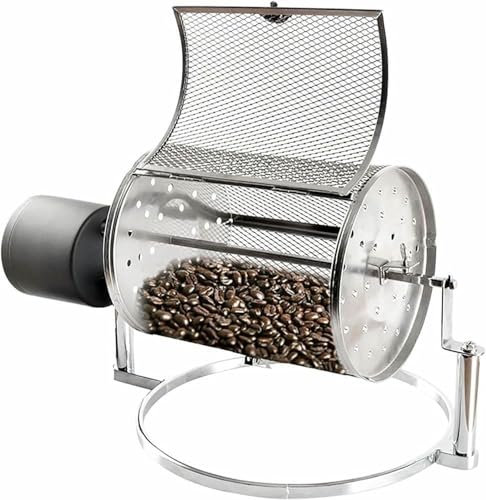 Máquina tostadora de café eléctrica tipo tambor, de acero inoxidable de primera calidad automatizada, for uso doméstico, granos pequeños, frijoles, maní, nueces, granos de café, máquina for hornear~/