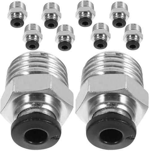 TOPPERFUN 10pcs Quick Connect Fittings Push to Connect Fittings Push Fit Connectors Pneumatic Hose Adapters