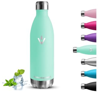 Borraccia- 1 litro- Borraccia Termica, Senza BPA, Borraccia Acciaio Inox, Senza Perdite, Borracce Termiche, Acciaio Inossidabile 18/8, Borracce per Fitness, Viaggio, Corsa, Escursionismo, Campeggio