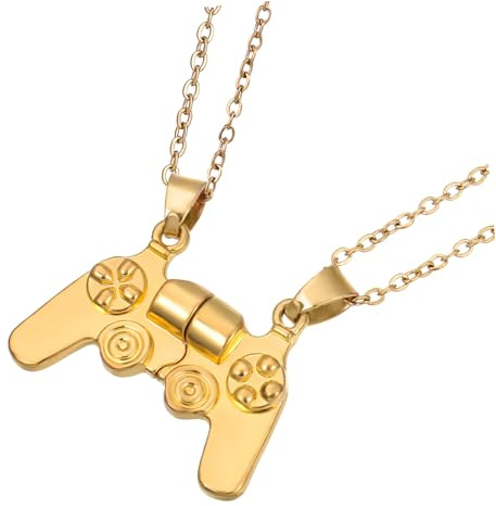 Veemoon 1 Set Paar Halskette Passende Halskette Für Paare Magnetische n Freundschaftskette Einheitskette Spielkette Game Controller Für Jungen Goldene
