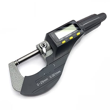Bügelmessschraube, 0-25 mm elektronische äußere Mikrometer 0,001 mm mit extra groß LCD Bildschirm-Digital-Mikrometer elektronische digitale Messwerkzeuge, Hohe Präzision(0-25mm Standard)
